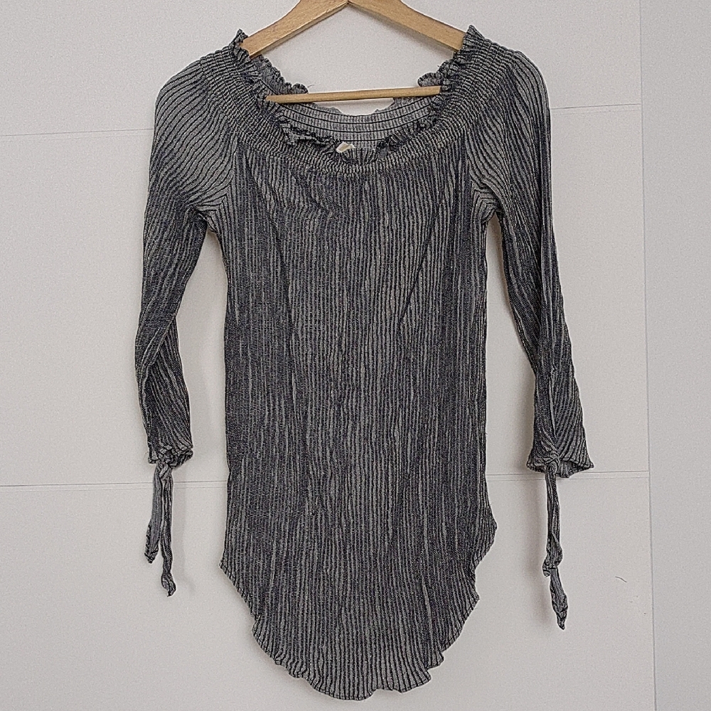 Michael Kors Blue and gold Striped Top